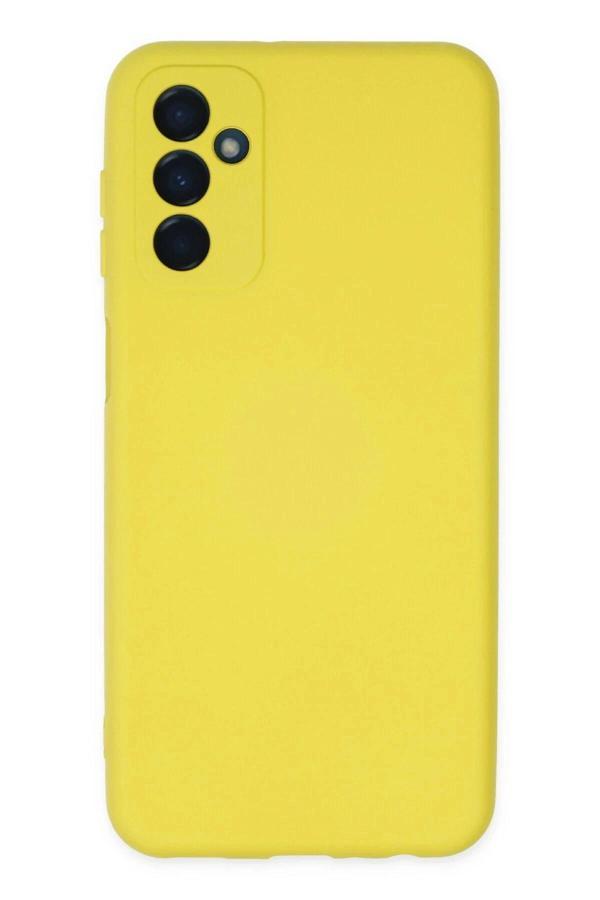 Samsung Galaxy M23 Kılıf Nano içi Kadife Silikon - Sarı - Image 1