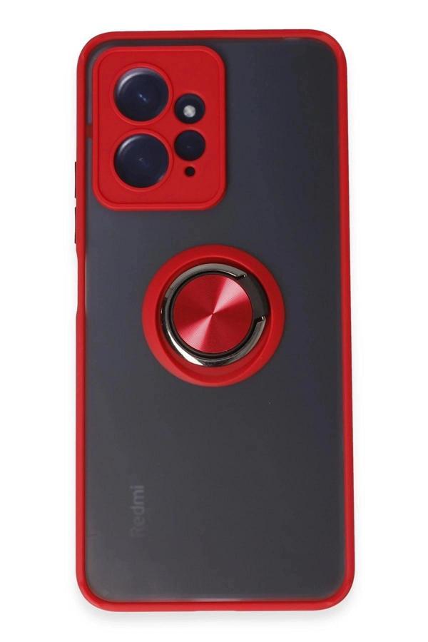 Xiaomi Redmi Note 12 4G Kılıf Montreal Yüzüklü Silikon Kapak - Kırmızı - Image 1