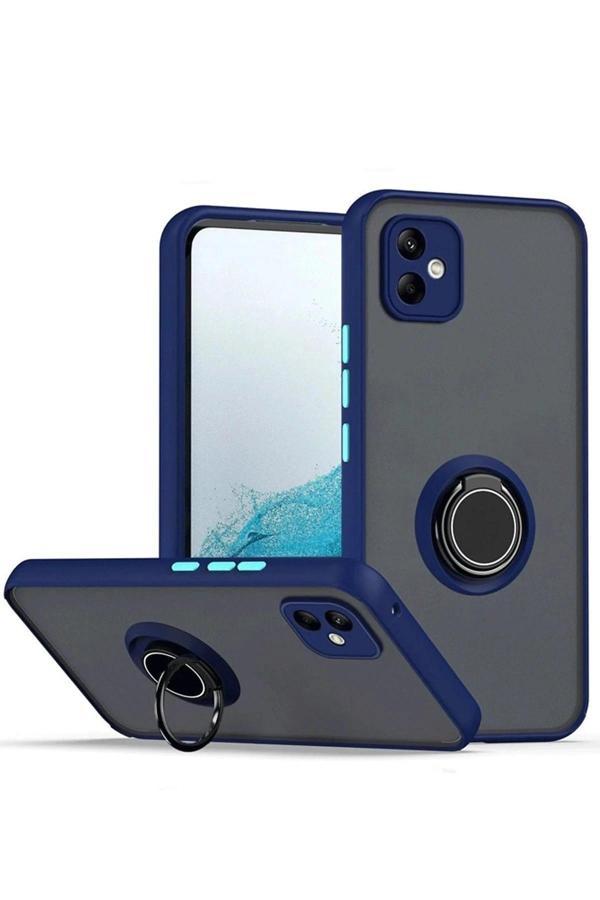 Samsung Galaxy A06 Kılıf Montreal Yüzüklü Silikon Kapak - Lacivert - Image 1