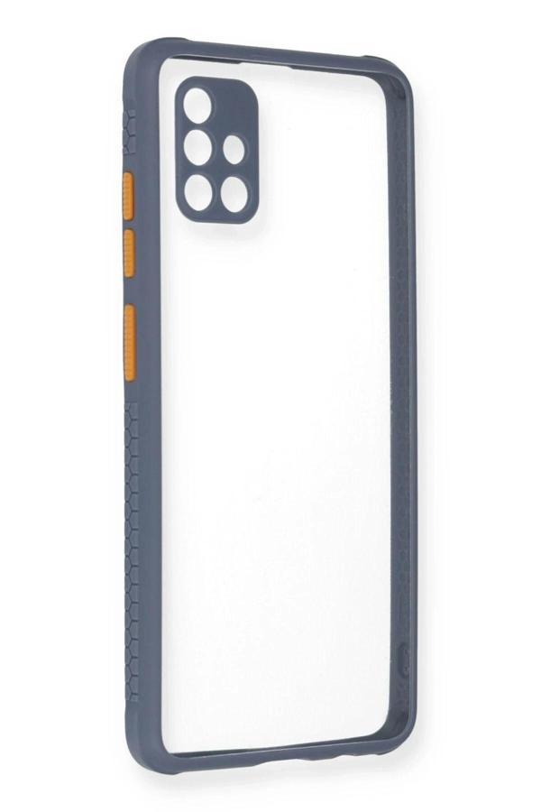 Samsung Galaxy A71 Kılıf Miami Şeffaf Silikon - Gri - Image 1