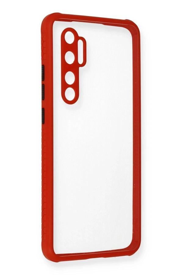 Xiaomi Mi Note 10 Lite Kılıf Miami Şeffaf Silikon - Kırmızı - Image 1
