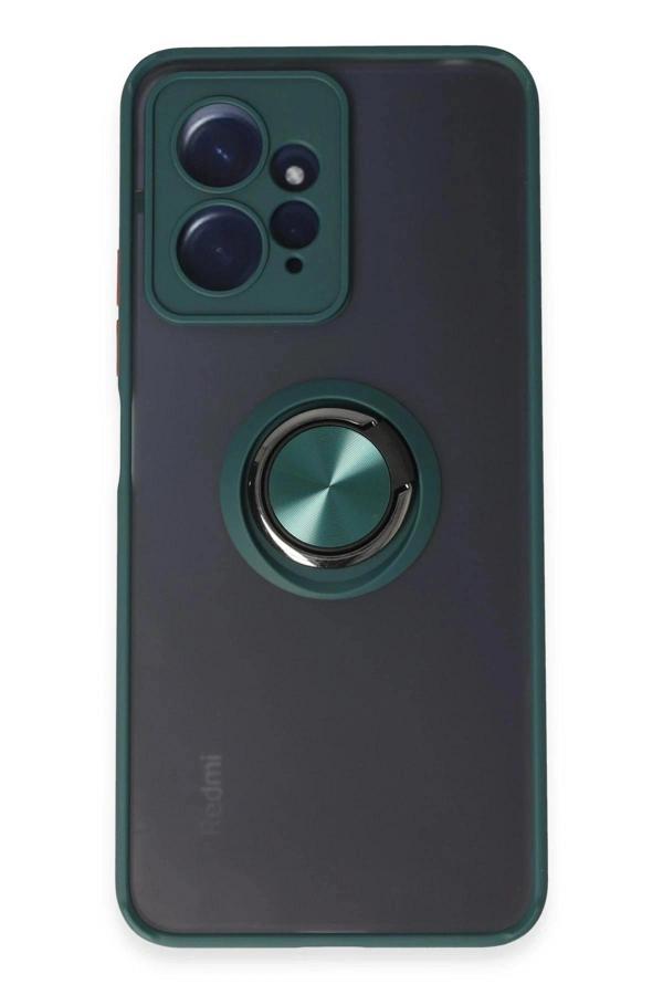 Xiaomi Redmi Note 12 4G Kılıf Montreal Yüzüklü Silikon Kapak - Yeşil - Image 1