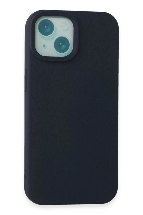 iPhone 15 Plus Kılıf Nano içi Kadife Silikon - Lacivert - Image 1
