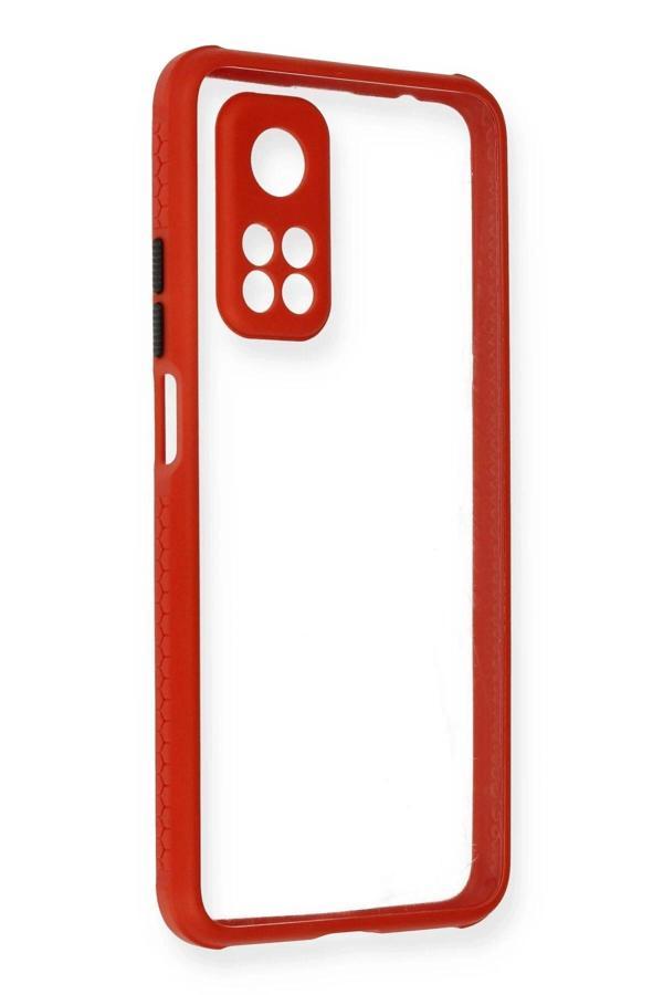 Xiaomi Mi 10T Pro Kılıf Miami Şeffaf Silikon - Kırmızı - Image 1