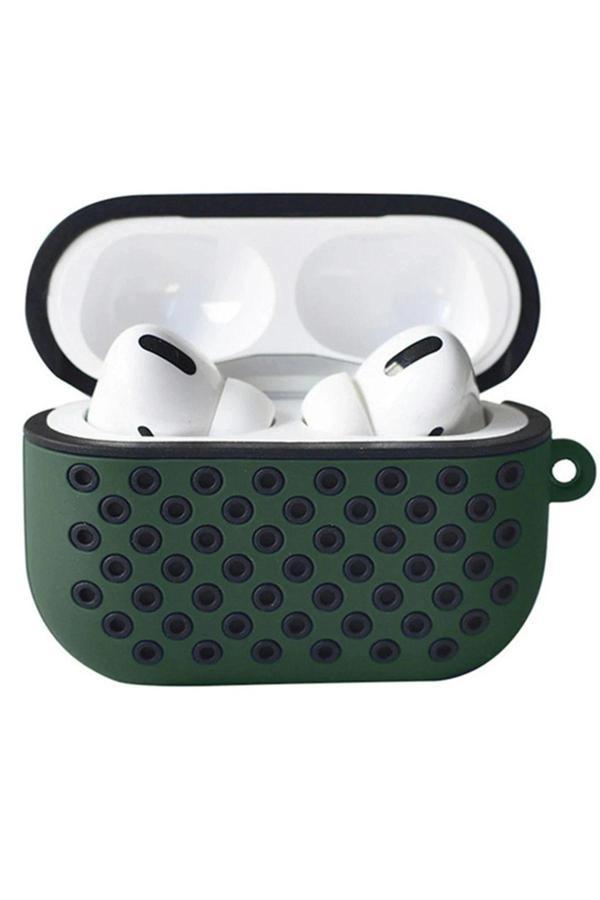 Airpods Pro 2 (2.nesil) Spor Delikli Kılıf - Haki Yeşil-Siyah - Image 1
