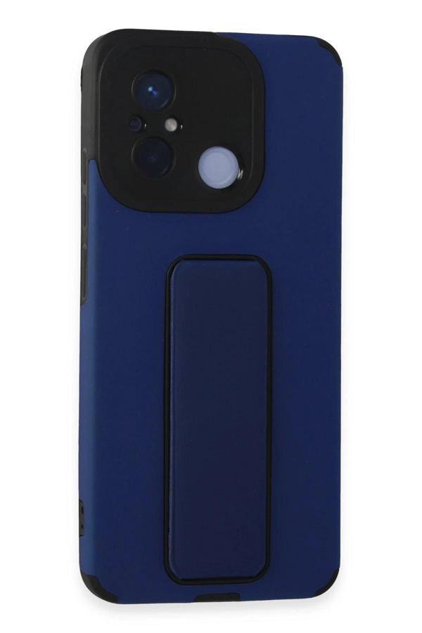 Xiaomi Redmi 12C Kılıf Mega Standlı Silikon - Mavi - Image 1