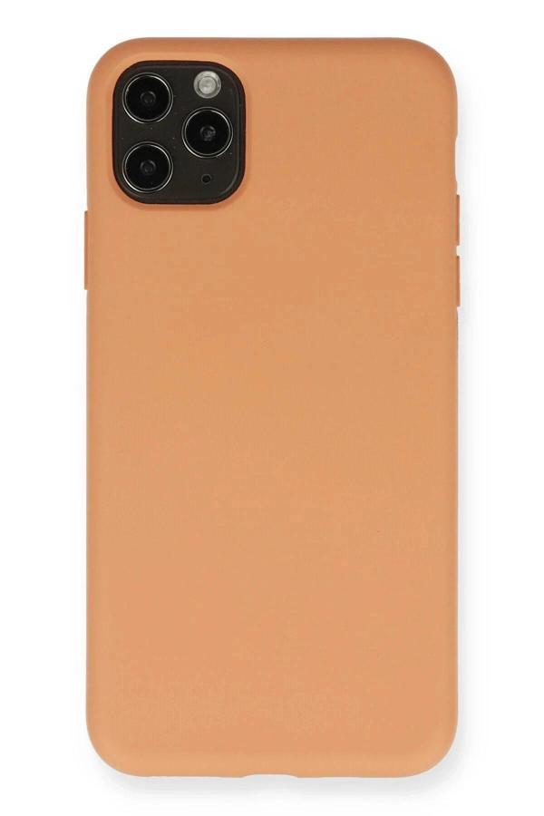 iPhone 11 Pro Max Kılıf Nano içi Kadife Silikon - Mat Turuncu - Image 1