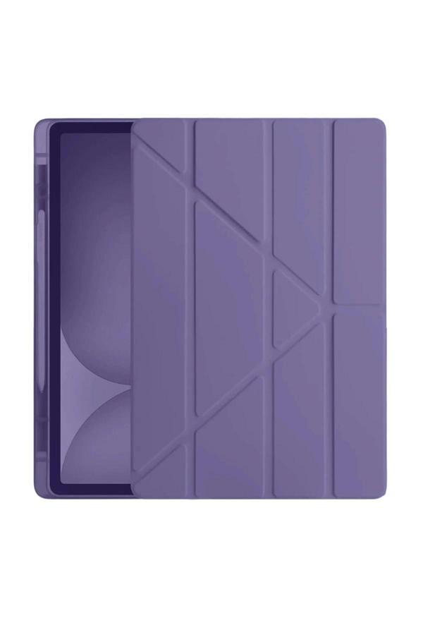 iPad Pro 11 (2024) Kılıf Kalemlikli Hugo Tablet Kılıfı - Mor - Image 1