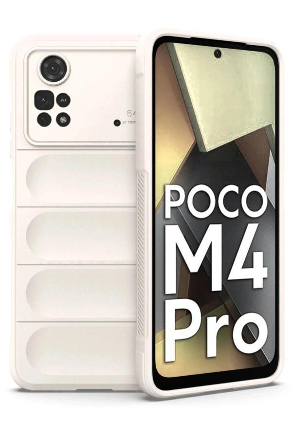 Xiaomi Poco M4 Pro 4G Kılıf Optimum Silikon - Krem - Image 1