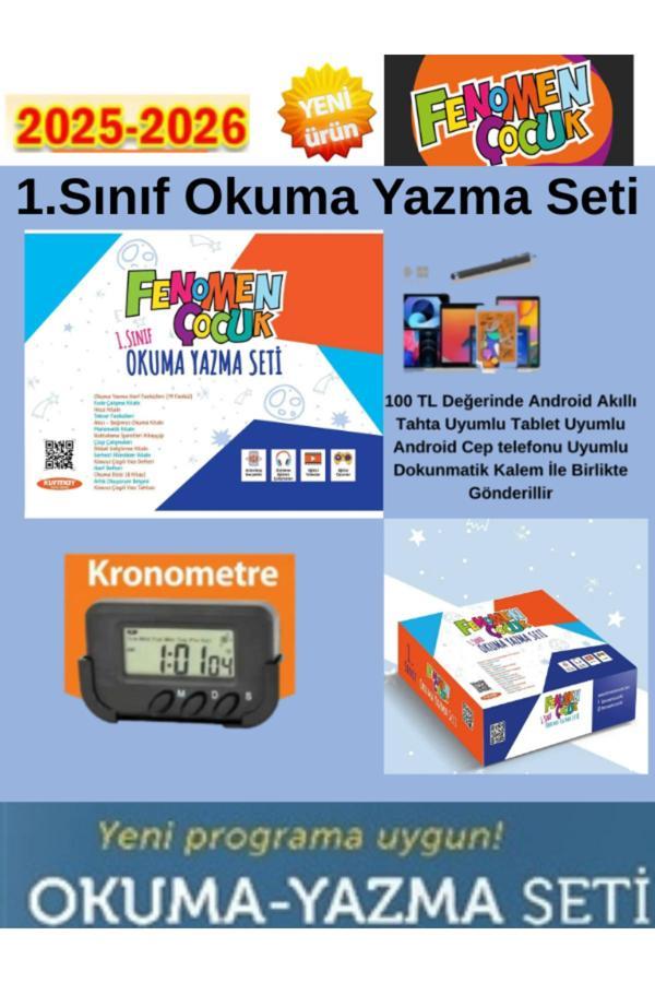 Güncel Fenomen Çocuk 1.Sınıf Okuma Yazma Seti+Alarm Saat+Dokunmatik Kalem - Fenomen Yayıncılık - Image 1