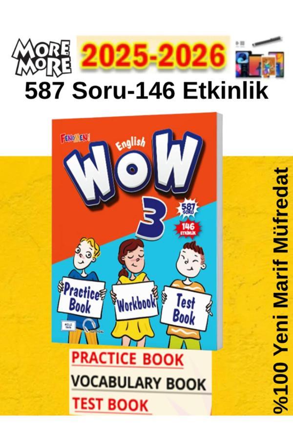 More & More Güncel 3.Sınıf Wow English 3 Practice Book + Workbook + Test Book - Fenomen Yayıncılık - Image 1