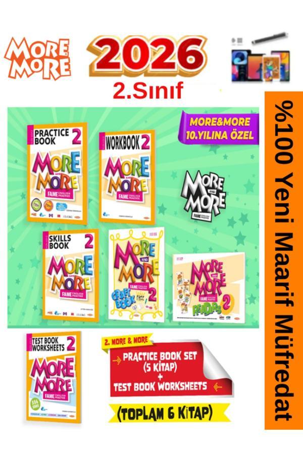 More&More 2 %100 Yeni Müfredat 2026 2.Sınıf Practice Book Seti+Test Book Worksheets (6 Kitap) - Fenomen Yayıncılık - Image 1