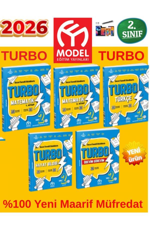 Model Eğitim Yayınları Güncel 2.Sınıf Turbo Eğitim Seti (5 Kitap)2026+Dokunamatik Kalem - Model Eğitim Yayınları - Image 1