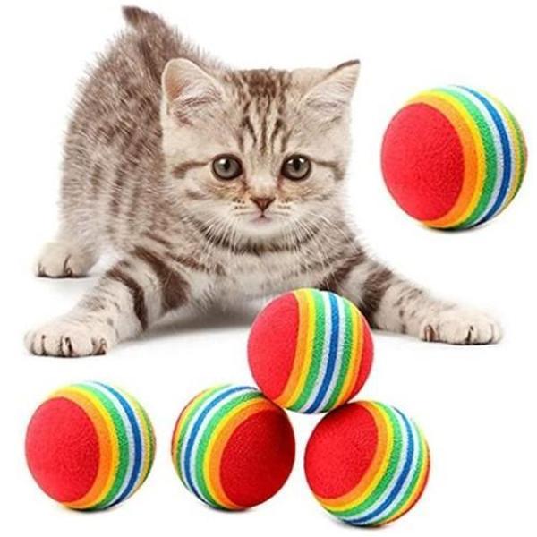 GÖKKUŞAĞI RENKLI KEDI KÖPEK OYUN TOPU - Image 1