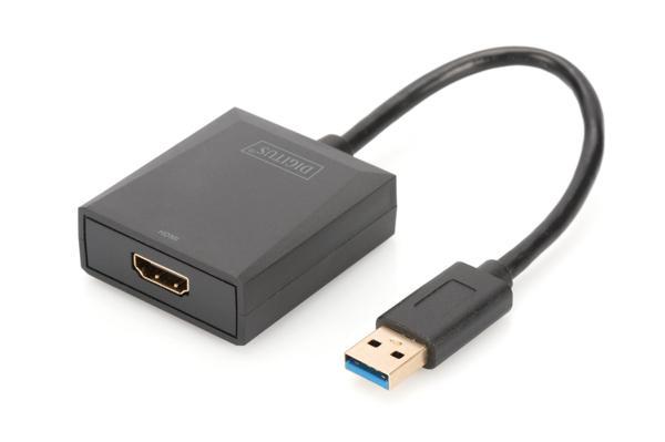 Digitus USB 3.0 &lt;-&gt; HDMI Grafik Adaptörü&lt;br&gt;
Giriş: 1 x USB 3.0 USB-A erkek&lt;br&gt;
Çıkış: 1 x HDMI A (19-pin) dişi  (Full HD, 1080p)&lt;br&gt;
Plastik - Image 1