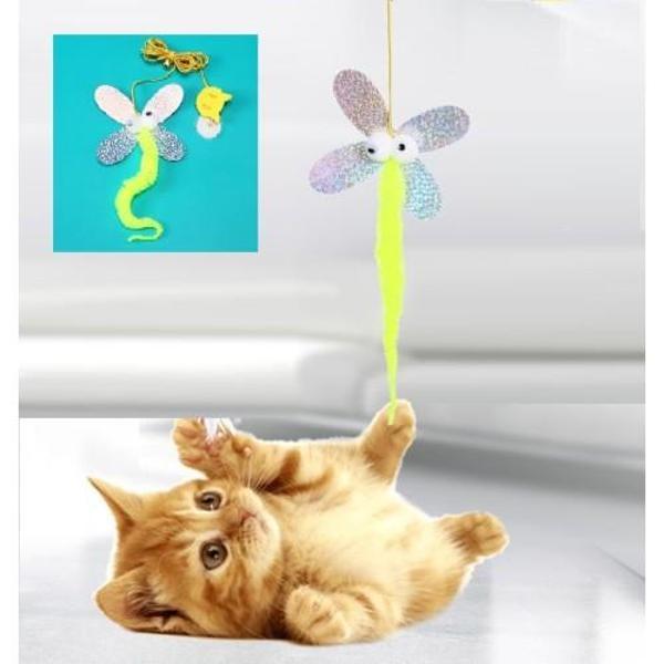 Kelebek Model Elastik Kendinden Yapışkanlı Kedi Oyun Oltası - Image 1