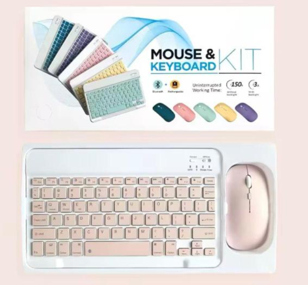 ZR20Km Pembe Kablosuz Klavye Mouse Set - Image 1