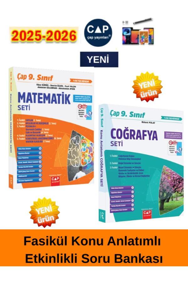 9.Sınıf Matematik-Coğrafya %100 Yeni Müfredat Fasikül Konu Anlatımlı Fasikül+Tablet Kalemi - Çap Yayınları - Image 1