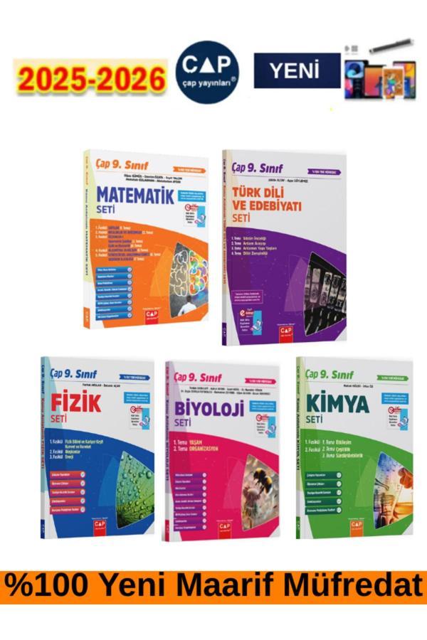9.Sınıf Matematik-Edb-Fizik-Kimya-Biyoloji %100 Yeni Müfredat Konu Anlatımlı Fasikül(5Kitap)+Kalem - Çap Yayınları - Image 1