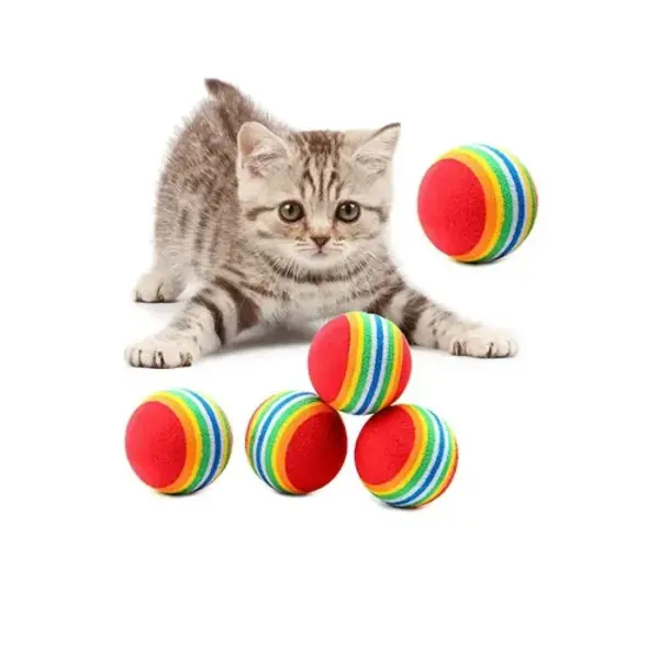 Sünger Kedi Köpek Çiğneme Ve Oyun Topu 4 Adet - Image 1