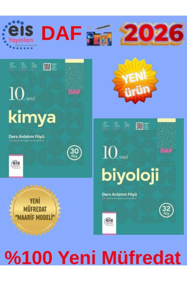 Eis Yayınları 2026 Daf 10.Sınıf Kimya-Biyoloji Ders Anlatım Föyü(Konu Anlatım)+Android Kalem - Eis Yayınları - Image 1