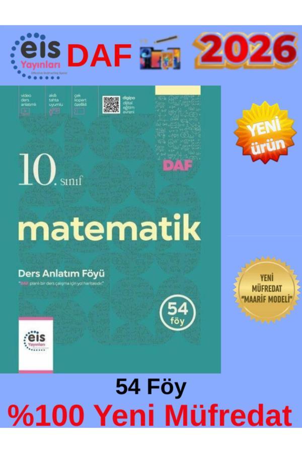 Eis Yayınları 2026 Daf 10.Sınıf Matematik Ders Anlatım Föyü(Konu Anlatım)+Android Kalem - Eis Yayınları - Image 1
