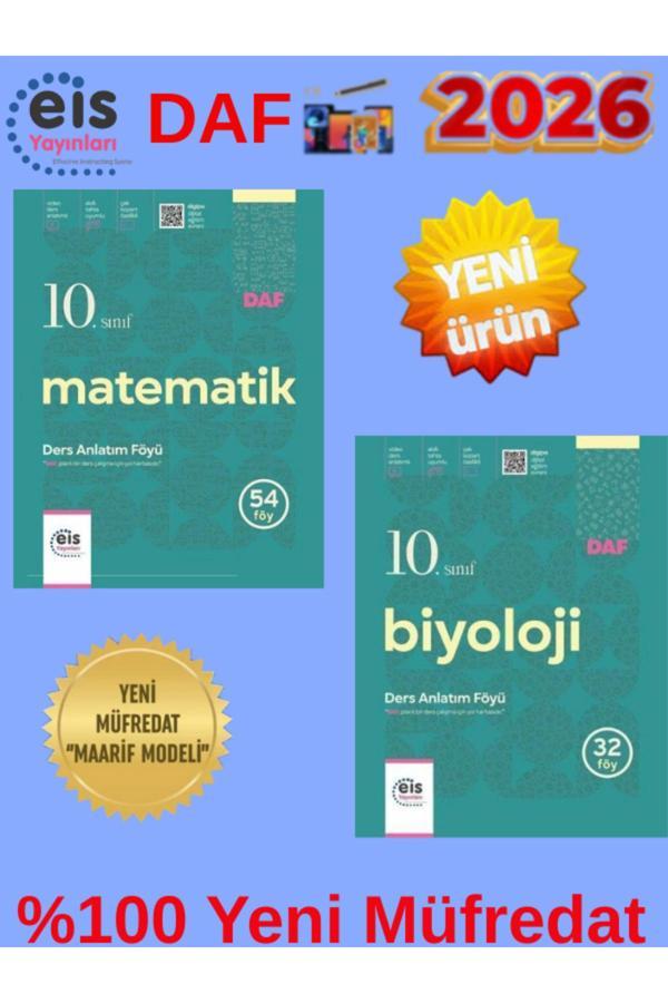 Eis Yayınları 2026 Daf 10.Sınıf Matematik-Biyoloji Ders Anlatım Föyü(Konu Anlatım)+Kalem - Eis Yayınları - Image 1