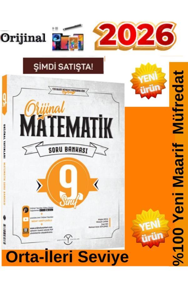 9.Sınıf Orijinal Matematik Soru Bankası %100 Yeni Müfredat(Orta İleri Seviye)Yeni Ürün - Orijinal Yayınları - Image 1