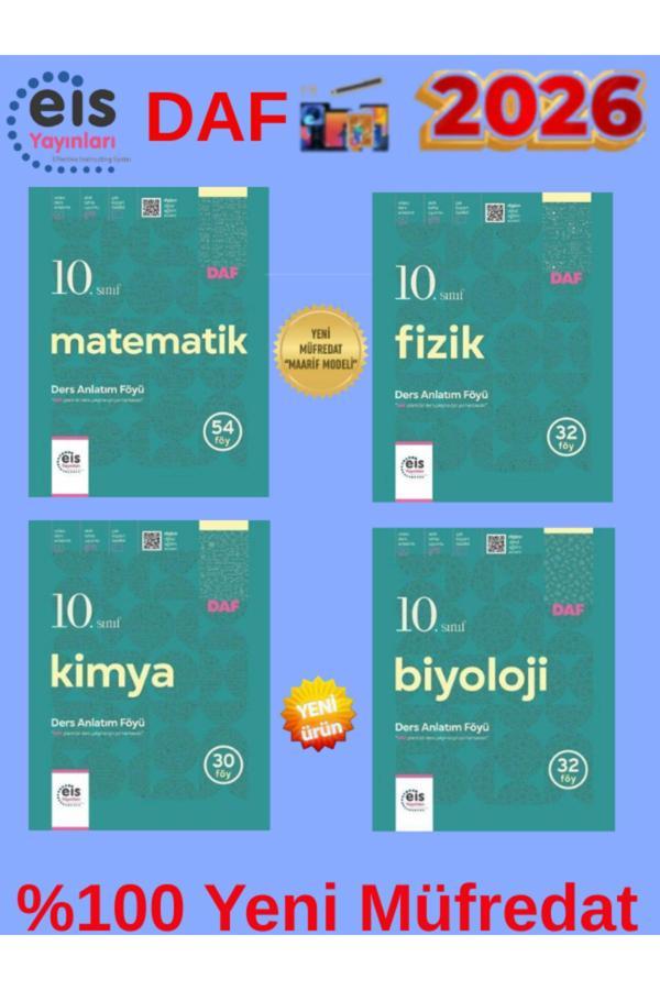 Eis Yayınları 2026 Daf 10.Sınıf Mat-Fizik-Kimya-Biyoloji Ders Anlatım Föyü(Konu Anlatım)+Kalem - Eis Yayınları - Image 1