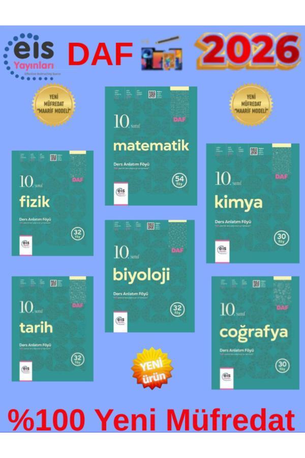 Eis Yayınları 2026 Daf 10.Sınıf Mat-Fizik-Kimya-Biyoloji-Tarih-Coğ-Ders Anlatım Föyü(Konu)+Kalem - Eis Yayınları - Image 1