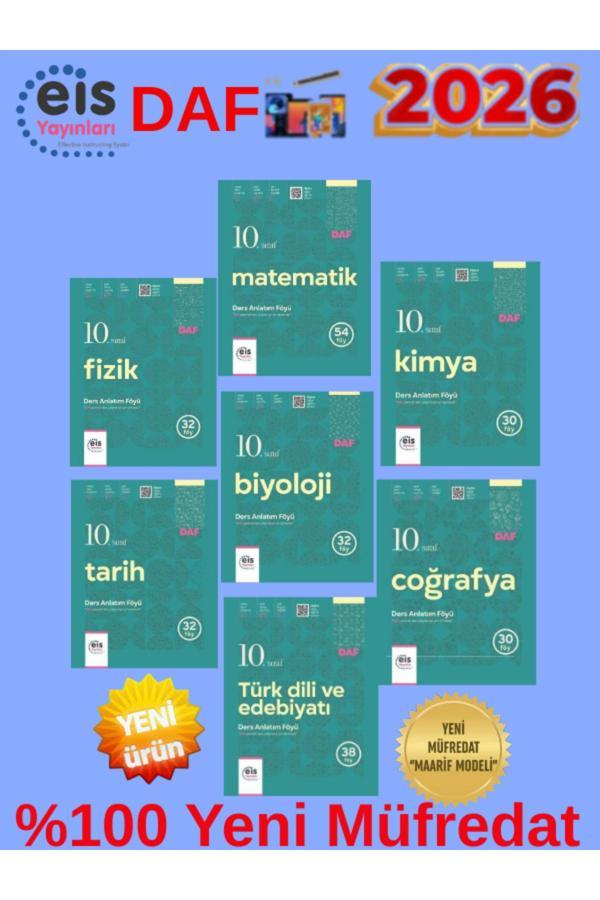 Eis Yayınları 2026 Daf 10.Sınıf Mat-Fizik-Kimya-Biyoloji-Tarih-Coğ-Edb.Ders Anlatım Föyü+Kalem - Eis Yayınları - Image 1