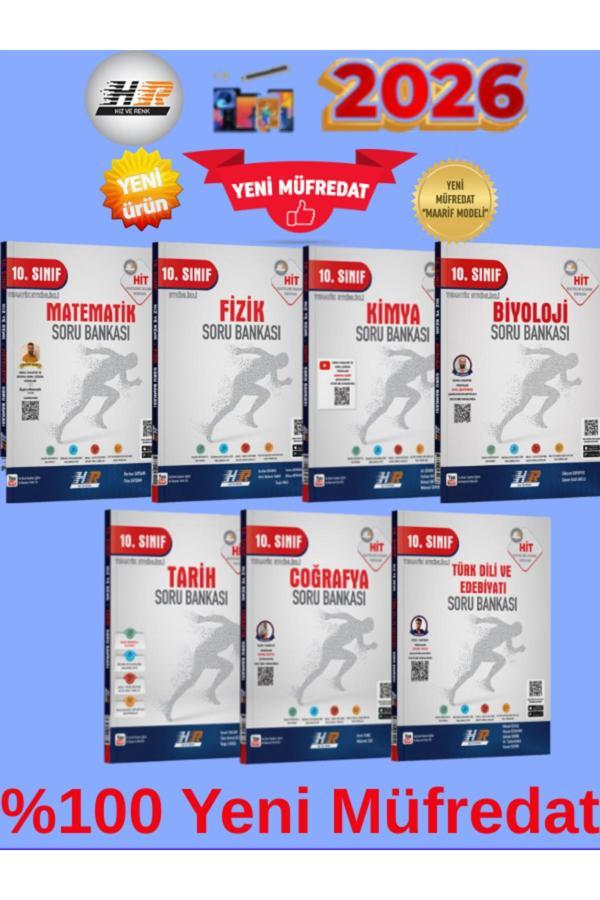 Hız Ve Renk Hit 10.Sınıf (M-F-K-B-T-C-E) %100 Yeni Maarif Müfredat Soru Bankası Seti+Kalem - Hız ve Renk Yayınları - Image 1