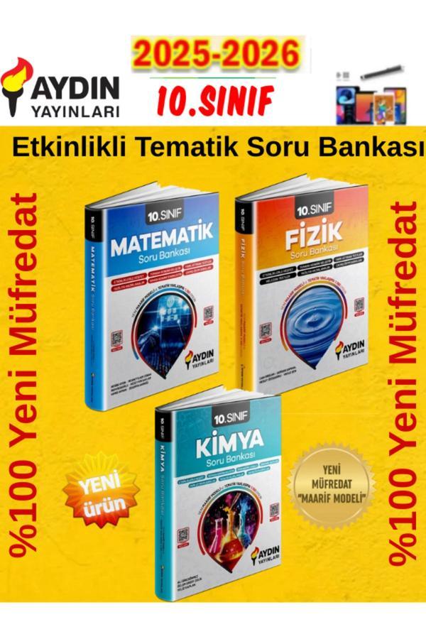 Aydın 2026 10.Sınıf Matematik-Fizik-Kimya %100 Yeni Etkinlikli Tematik Soru Bankası+Kalem - Aydın Yayınları - Image 1