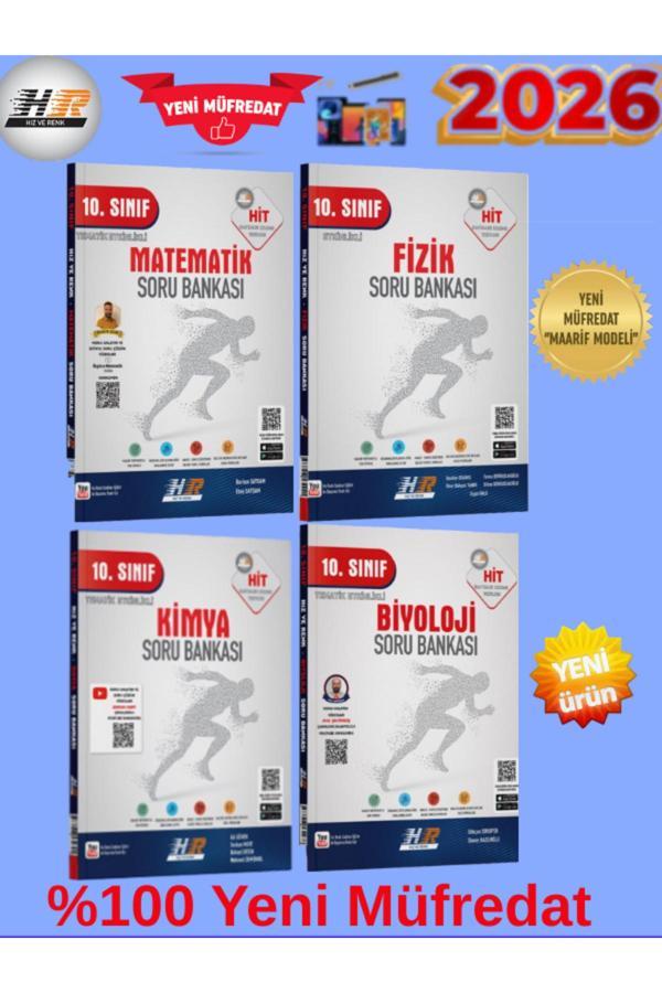 Hız Ve Renk Hit 10.Sınıf Matematik-Fizik-Kimya-Biyoloji %100 Yeni Maarif Müfredat Soru Bankası+Kalem - Hız ve Renk Yayınları - Image 1