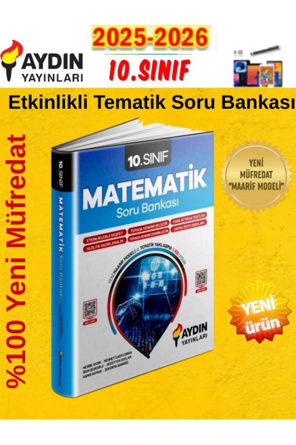 Aydın Yayınları 2026 10.Sınıf Matematik %100 Müfreadat Etkinlikli Tematik Soru Bankası+Kalem - Aydın Yayınları - Image 1
