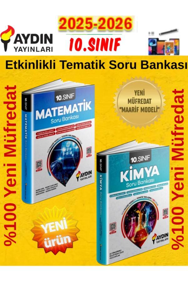 Aydın Yayınları 2026 10.Sınıf Matematik-Kimya %100 Yeni Etkinlikli Tematik Soru Bankası+Kalem - Aydın Yayınları - Image 1