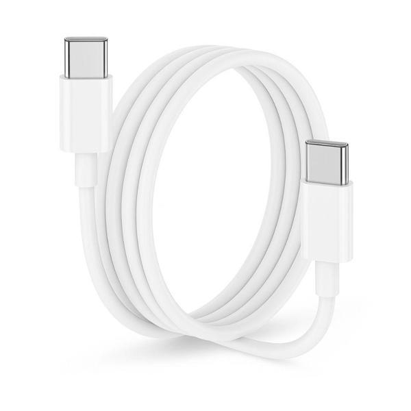 ScHitec 6A 100W Type-C to Type-C Hızlı Data ve Süper Şarj Kablosu 1 Metre Beyaz SX10 - Image 1