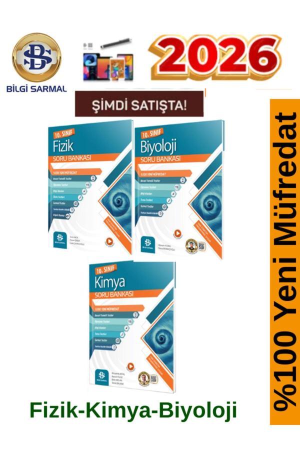 Bilgi Sarmal 10.Sınıf Fizik-Kimya-Biyoloji %100 Yeni Video Çözümlü Soru Bankası+Android Kalem - Bilgi Sarmal Yayınları - Image 1