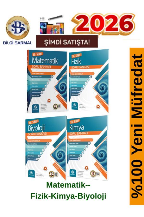 Bilgi Sarmal 10.Sınıf Matematik-Fizik-Kimya-Biyoloji 4 Kitap %100 Yeni Video Çözümlü Soru Bankası - Bilgi Sarmal Yayınları - Image 1