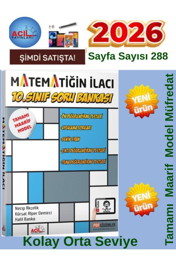 10.Sınıf Matematiğin İlacı Soru Bankası %100 Yeni Müfredat(Kolay-Orta Seviye)Yeni Ürün - Acil Yayınları - Image 1