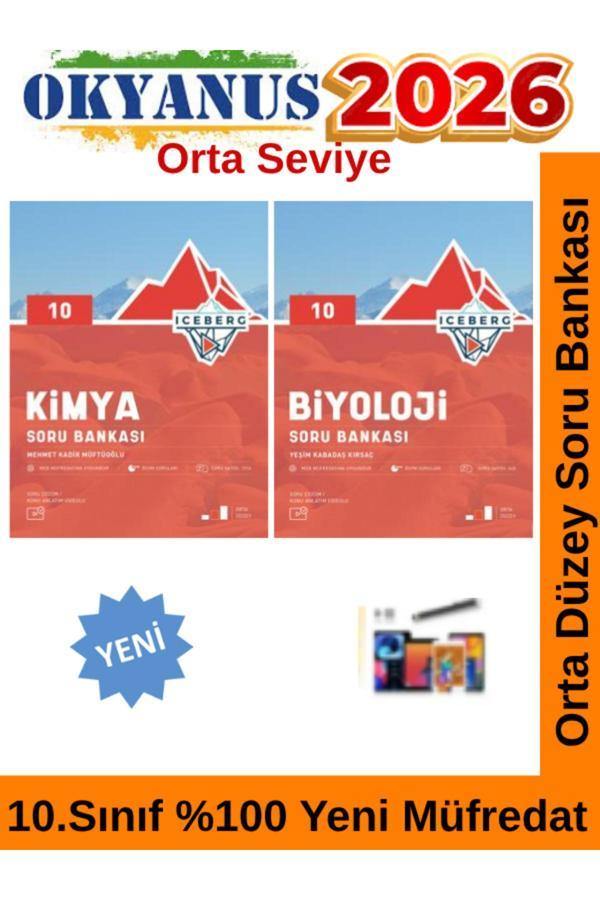 2026 10.Sınıf Iceberg Kimya-Biyoloji %100 Yeni Müfredat Soru Bankası Seti+Android Kalem - Okyanus Yayıncılık - Image 1