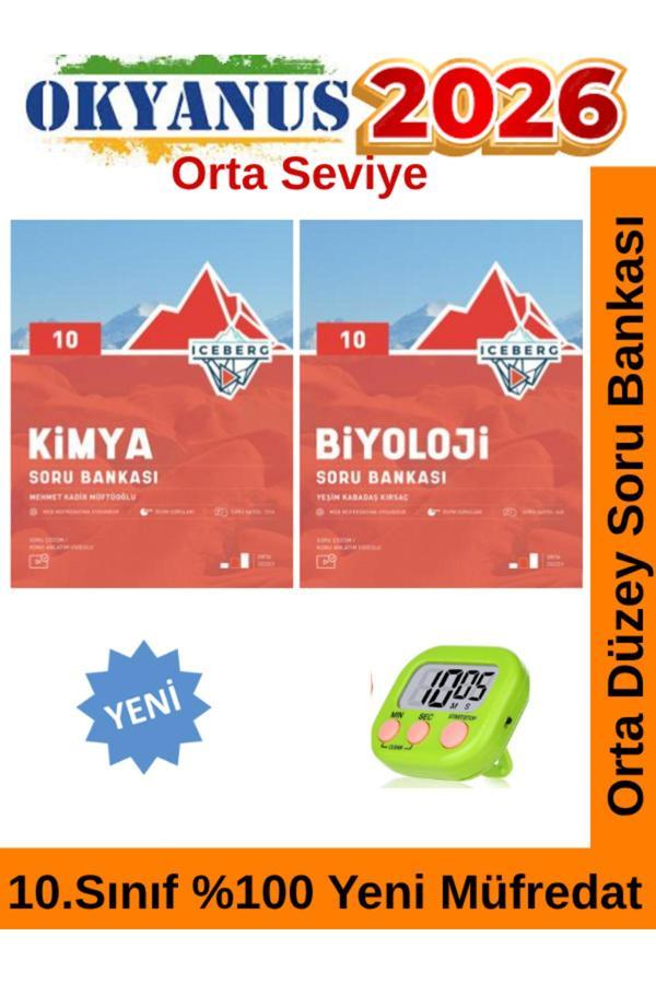 2026 10.Sınıf Iceberg Kimya-Biyoloji %100 Yeni Müfredat Soru Bankası Seti+Kronometre - Okyanus Yayıncılık - Image 1