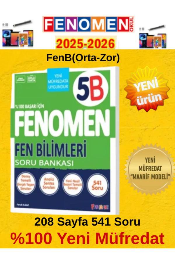 2025-2026 5.Sınıf Fen Bilimleri Fenomen B (Orta-Zor)541 Soru Bankası+Tablet Kalemi - Fenomen Yayıncılık - Image 1