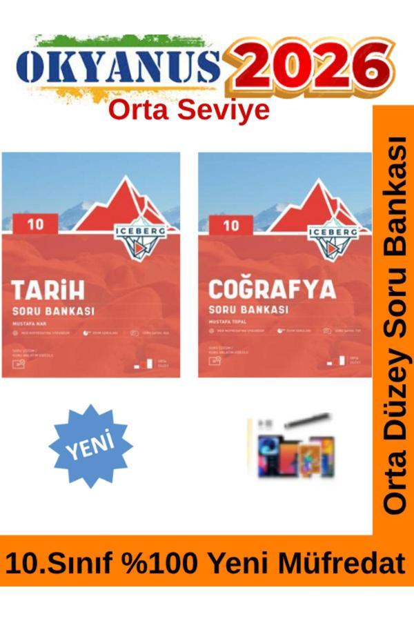 2026 10.Sınıf Iceberg Tarih-Coğrafya %100 Yeni Müfredat Soru Bankası Seti+Android Kalem - Okyanus Yayıncılık - Image 1