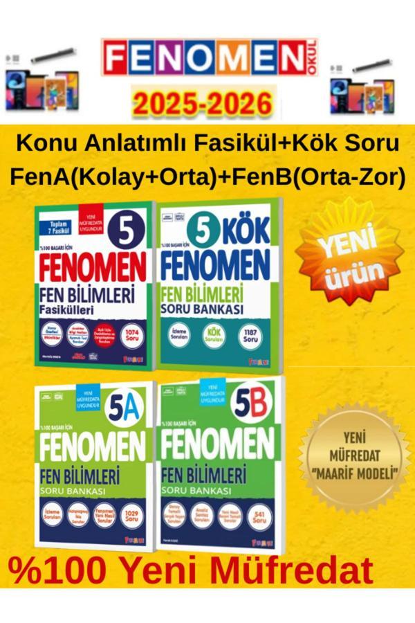 2025-2026 5.Sınıf Fen Bilimleri Konu Fasikül+Kök Sorular+Fena+Fenb Soru Bankası Seti+Tablet Kalemi - Fenomen Yayıncılık - Image 1