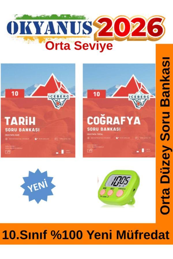 2026 10.Sınıf Iceberg Tarih-Coğrafya %100 Yeni Müfredat Soru Bankası Seti+Kronometre - Okyanus Yayıncılık - Image 1