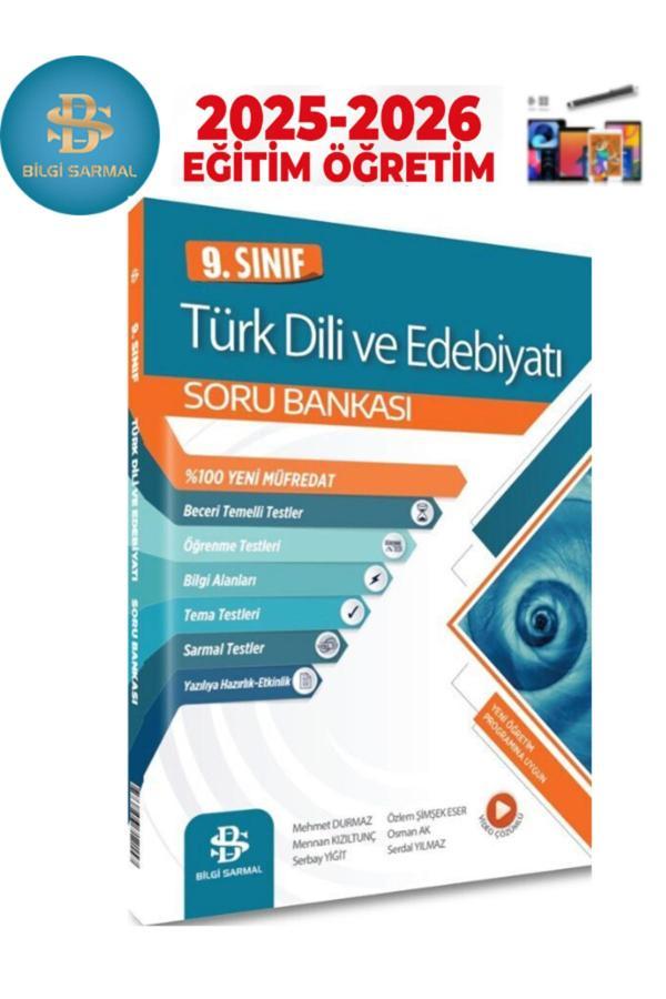 Bilgi Sarmal 2025-2026 9.Sınıf Türk Dili Ve Edebiyatı Video Çözümlü Soru Bankası+Android Kalem - Bilgi Sarmal Yayınları - Image 1