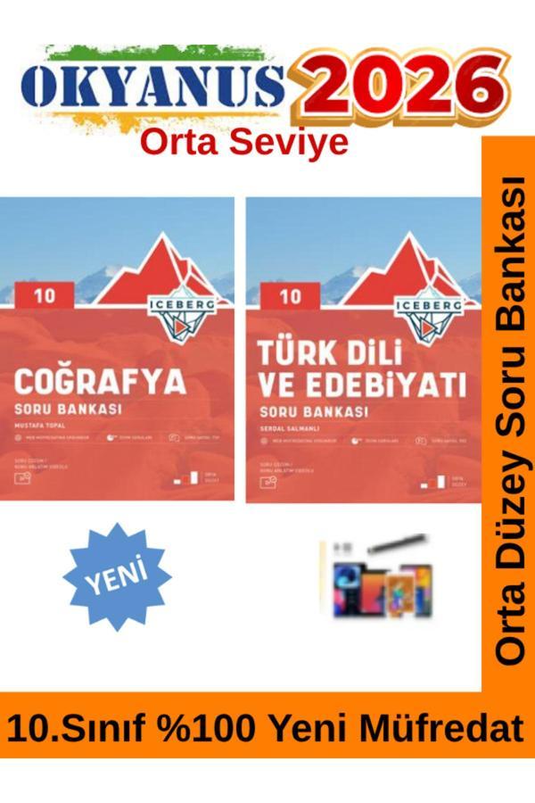 2026 10.Sınıf Iceberg Türk Dili Edb-Coğrafya %100 Yeni Müfredat Soru Bankası Seti+Android Kalem - Okyanus Yayıncılık - Image 1