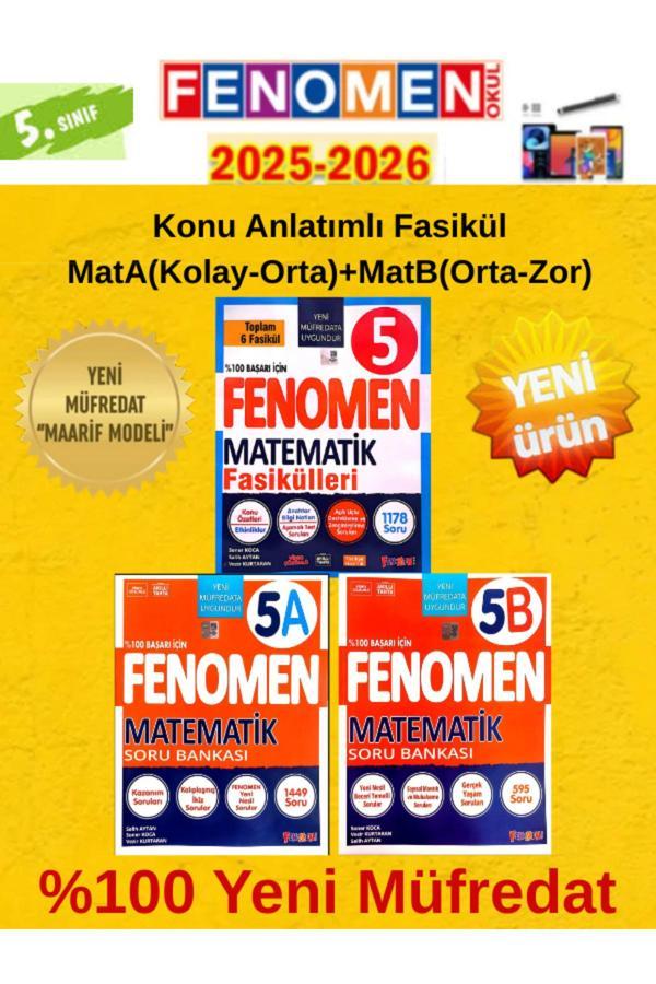 2025-2026 5.Sınıf Matematik Konu Fasikül Set(6 Fasikül)+Matematika+Matematikb Soru Bankası Seti - Fenomen Yayıncılık - Image 1