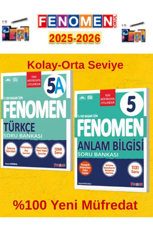 5.Sınıf Türkçe A-Anlam Bilgisi Fenomen Soru Bankası Seti%100 Yeni Müfredat+Kalem(2 Kitap) - Fenomen Yayıncılık - Image 1